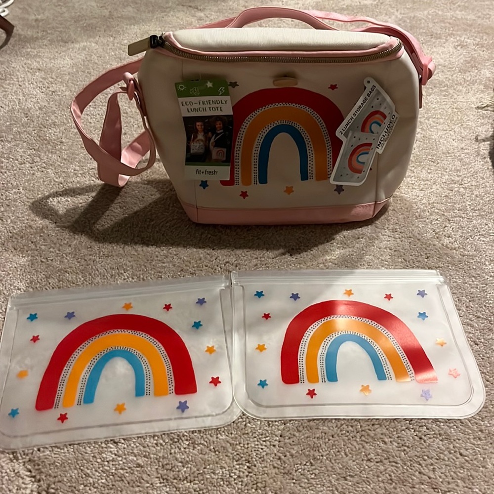 Fit & Fresh rainbow themed lunch tote NWT
